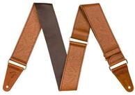 Fender Gitarrengurt, Tooled Leather Guitar Strap 2" Brown - Gitarrengurt