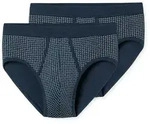 Schiesser Slip Original Classics (2er-Pack) mit kontrastfarbenem Karomuster blau 5