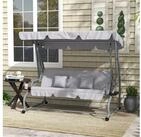 Outsunny Hollywoodschaukel Gartenschaukel mit Sonnendach, Liegefunktion, 2-Sitzer,