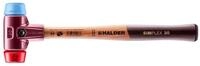 Gummihammer HALDER SIMPLEX Schonhammer &Oslash; 30 mm TPE-soft blau / Plastik rot mit
