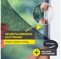 EASYmaxx Insektenschutz-Fensterrahmen Moskitonetz mit Klettverschluss, (2-St),