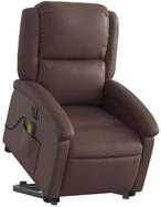 vidaXL Sessel Massagesessel mit Aufstehhilfe Elektrisch Braun Kunstleder (1-St)