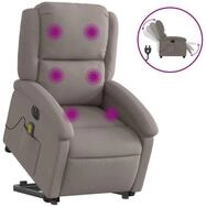 vidaXL Massagesessel, Elektrischer Massagesessel mit Aufstehhilfe Taupe Stoff