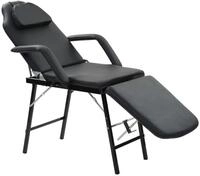 vidaXL Stuhl, Gesichtsbehandlungsstuhl Tragbar Kunstleder 185x78x76cm Schwarz