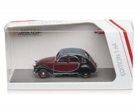 Schuco Modellbausatz Citroen 2CV Charlsten Weinrot/Schw. / 1:64, Ma&szlig;stab 1:64