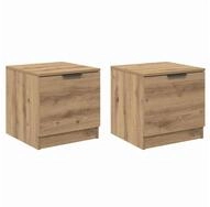 vidaXL Bett Bettschrank 2 pcs Artisan-Eiche 40 x 39 x 40 cm Holzwerkstoff (2-tlg)