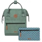 CABAIA Rucksack Recycled Velvet Backpack (Set, 3-tlg) gr&uuml;n
