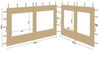 Quick Star Pavillonseitenteil 2 Seitenteile mit Fenster f&uuml;r Pavillon 3x4m...