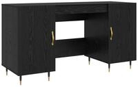 vidaXL Schreibtisch Schreibtisch mit Regal Schwarz Eichen-Optik 140 x 50 x 75 cm