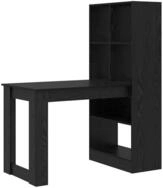 vidaXL Schreibtisch Schreibtisch mit Regal Schwarz Eichen-Optik 122 x 67 x 145 cm
