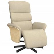 vidaXL Sessel Relaxsessel mit Fu&szlig;teil Creme Stoff (1-St)
