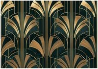 Wallarena Fototapete Art Deco Gold - Mehrfarbig - Modern - Vlies - Schlafzimmer,