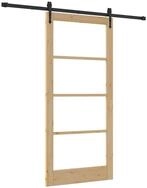 vidaXL Haust&uuml;r Schiebet&uuml;r Nat&uuml;rlich und Schwarz 93 x 202 cm (1-St)