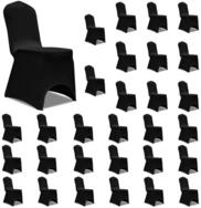 vidaXL Hussen-Set Stretch-Stuhlhussen Schwarz 30 Stk.