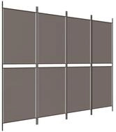 vidaXL Raumteiler 4-tlg. Paravent Anthrazit 200x180 cm Stoff, 1-tlg.