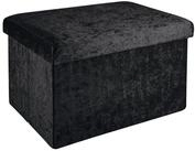 Intirilife Sitzbank (Faltbare Sitzbank 49x30x30 cm in Samt Schwarz),...