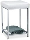 relaxdays Polsterhocker Gepolsterter Hocker mit Ablage Wei&szlig;, wei&szlig;