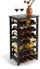 relaxdays Weinregal Walnussholz 24 Flasche, schwarz