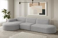 Fun M&ouml;bel Ecksofa Ecksofa Designersofa PALMA mit Ottomane in Stoff Ascot,...