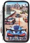Depesche Buntstift Gef&uuml;llte 3-Fach Federtasche Dunkelblau mit...