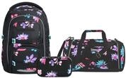 coocazoo Schulranzen Schulrucksack-Set PORTER, Floral Artnight 3-teilig (3-teilig),