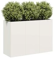 vidaXL Pflanzk&uuml;bel, Pflanzk&uuml;bel Wei&szlig; 120x40x80 cm Kaltgewalzter Stahl