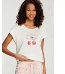 Vivance Dreams Pyjamaoberteil mit Frontprint beige 40/42