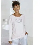 Vivance Dreams Pyjamaoberteil mit Frontdruck rosa 44/46