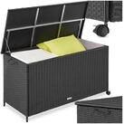 tectake Gartenbox Aluminium Auflagenbox mit Rattangeflecht, 116 x 54 x 64 cm