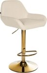 CLP Barhocker Braga (1 St), Kunstleder-Bezug, Gold-Optik, h&ouml;henverstellbar