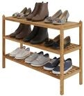 relaxdays Schuhregal aus Walnuss mit 3 Ebene