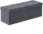 SONGMICS Sitzhocker Aufbewahrungshocker, Samtige, klappbare Sitztruhe (76/110...