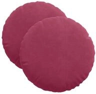 vidaXL Sitzauflage Sitzkissen 2 St&uuml;ck Weinrot &Oslash; 40 x 13 cm Samt, (2 St)