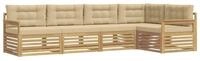 vidaXL Gartenlounge-Set Outdoor-Sofagarnitur mit Kissen 6 pcs Wei&szlig; und Beige