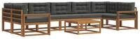 vidaXL Gartenlounge-Set Outdoor-Sofagarnitur mit Kissen 8 pcs Natur und...