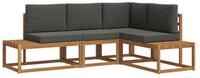 vidaXL Sofaelement Outdoor-Sofagarnitur mit Kissen 4 St&uuml;ck Natur und Anthrazit...