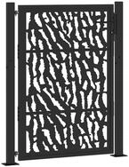 vidaXL Gartentor Gartentor Schwarz 100x125 cm Stahl Trace Design