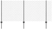 vidaXL Gartenzaun Kettenzaun mit Pfosten 10 x 1 m PVC-beschichteter Stahl Grau,
