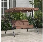 Outsunny Hollywoodschaukel Gartenschaukel mit Verstellbarem Dach, 3-Sitzer, mit