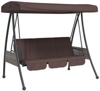 vidaXL Hollywoodschaukel Hollywoodschaukel mit Verstellbarem Dach Kaffeebraun...
