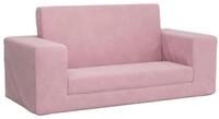 vidaXL Babym&ouml;bel-Set Kinder-Schlafsofa 2-Sitzer Rosa Weicher Pl&uuml;sch