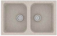 vidaXL Granitsp&uuml;le K&uuml;chen-Sp&uuml;le Beige 76 x 48 x 30 cm Quarz und Harz,