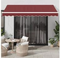 vidaXL Markise Markise Automatisch mit LED Weinrot 350x250 cm
