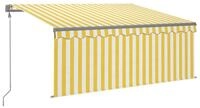 vidaXL Markise Sonnenschutz Automatisch mit Rollo LED Windsensor 3x2,5m Gelb...