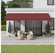 vidaXL Markise Markise Manuell mit LEDs Weinrot 600x300 cm
