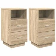 vidaXL Nachttisch NA Nachttische2er Set mit 2 Schubladen Sonoma Eiche 36x36x68...