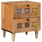 vidaXL Nachttisch Nachttisch Natur 40 x 33,5 x 46 cm Massivholz (1-St)