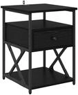 vidaXL Nachttisch Nachttisch Schwarz Eichen-Optik 40 x 42 x 55 cm Holzwerkstoff