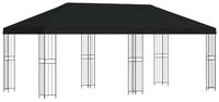 vidaXL Partyzelt Pavillon mit Seitenw&auml;nden 6 x 3 m Schwarz Polyester und Stahl