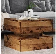 vidaXL Couchtisch vidaXL Couchtisch mit LED-Leuchten Altholz-Optik 50x50x40 cm